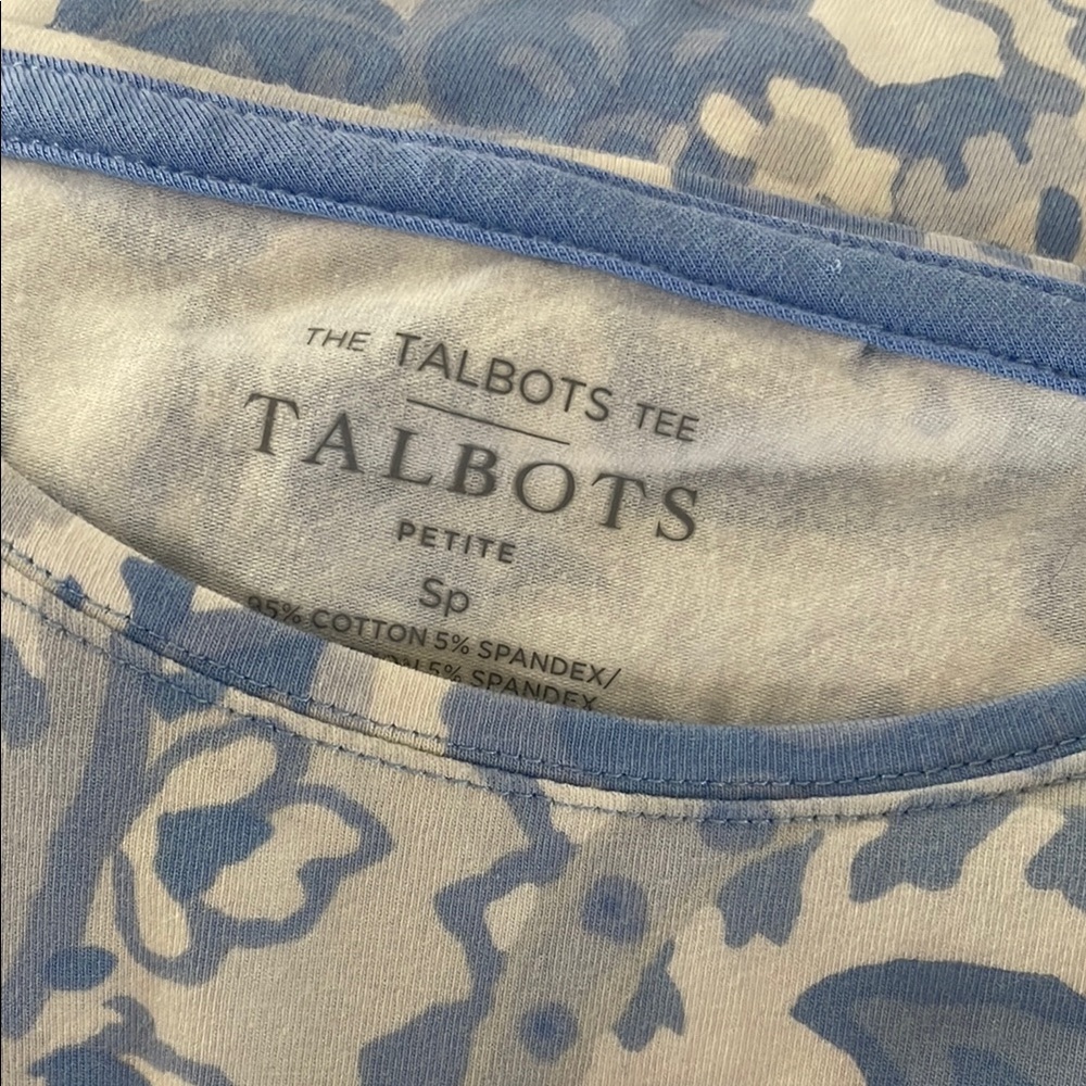 Talbots Blue Floral Tee
